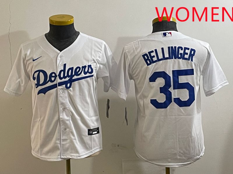 Women Los Angeles Dodgers #35 Bellinger White Game 2025 Nike MLB Jersey style 3->women mlb jersey->Women Jersey